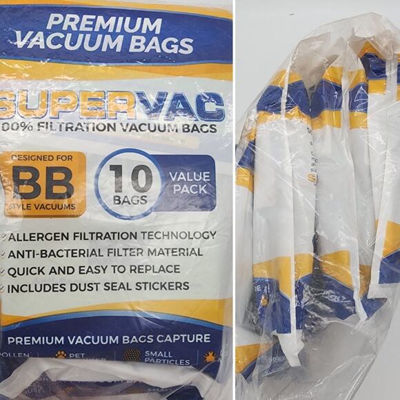 VEVA Premium Vacuum Bags Type BB 40 Count Super Vac 100% Filtration OKBBPAPER - Picture 1 of 8